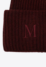 Max Mara Embroidered M Cashmere Beanie Raspberry MMRETINAWS/R_MAXM-036