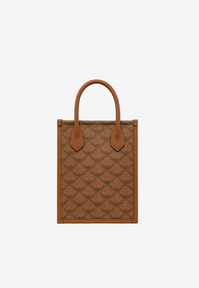 MCM Himmel Logo Top Handle Bag Brown MMTEAAC02BROWN