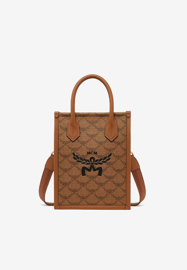 MCM Himmel Logo Top Handle Bag Brown MMTEAAC02BROWN