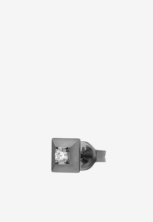 EÉRA Big Diamond Mini Single Stud Earring in 18-karat White Gold Gray MNERPL03B3
