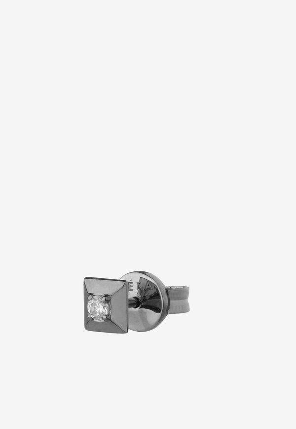 EÉRA Medium Diamond Mini Single Stud Earring in 18-karat White Gold Gray MNERPL03M3