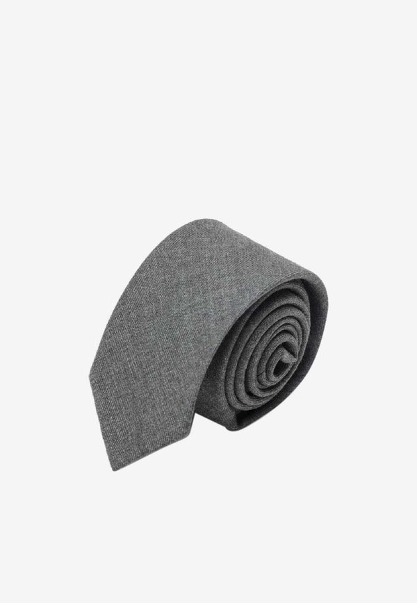 Thom Browne Patterned Wool Tie Gray MNL001A00626/S_THOMB-035