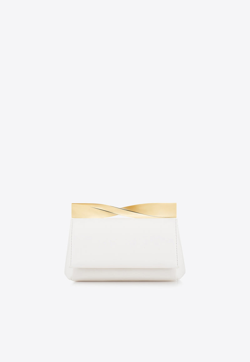 Aquazzura Mini Twist Nappa Leather Clutch MNTCLUC0-NAP-WLG White
