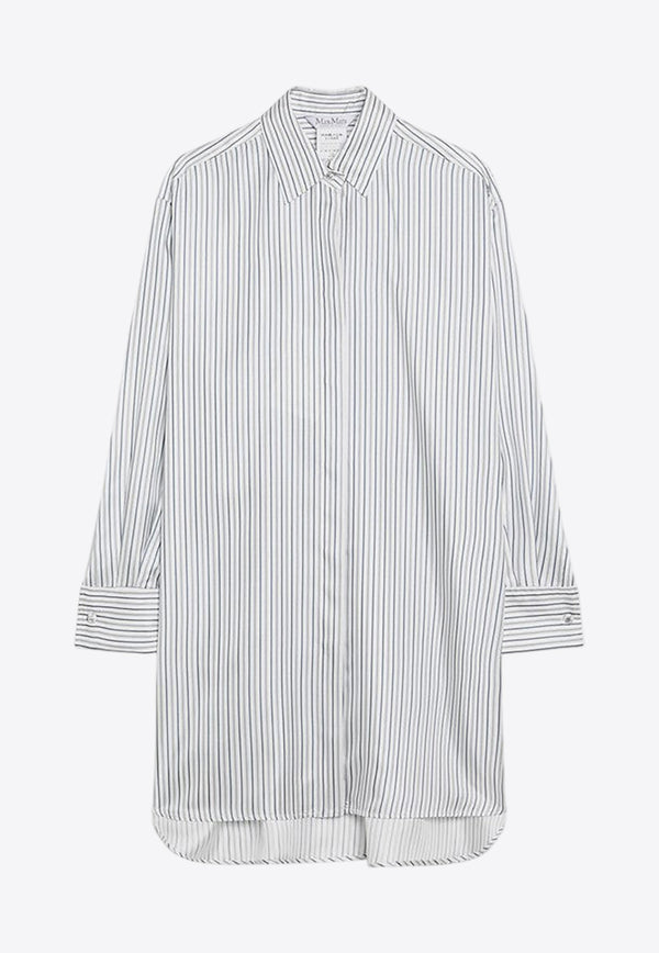 Max Mara Monviso Oversized Striped Silk Shirt White MONVISOSI/R_MAXM-003