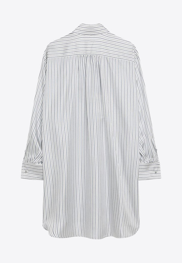Max Mara Monviso Oversized Striped Silk Shirt White MONVISOSI/R_MAXM-003