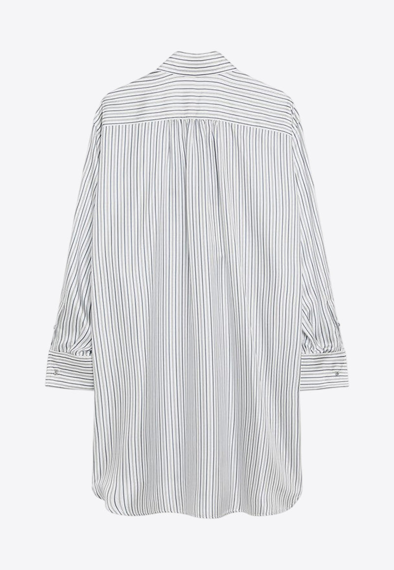 Max Mara Monviso Oversized Striped Silk Shirt White MONVISOSI/R_MAXM-003