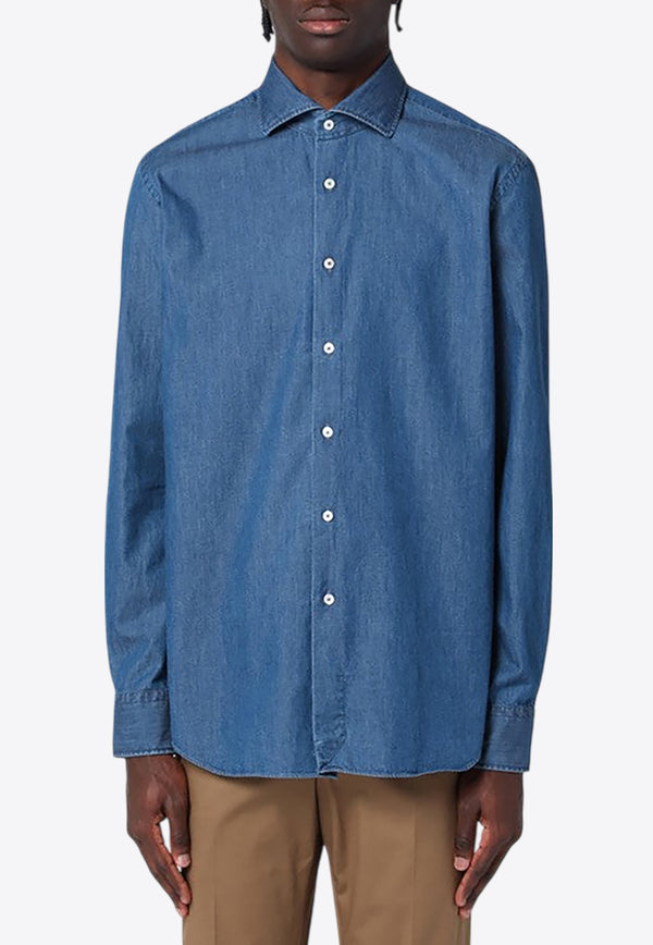 XACUS Long-Sleeved Denim Shirt Denim MOP742ML11296/Q_XACUS-002