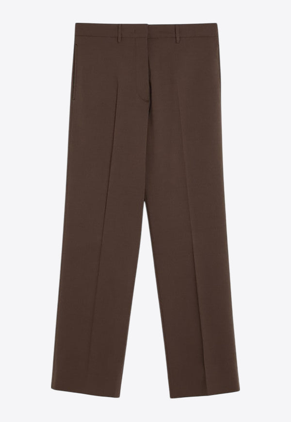 Miu Miu Embroidered Logo Wool Pants Brown MP1897OOO17L4/R_MIU-F0483