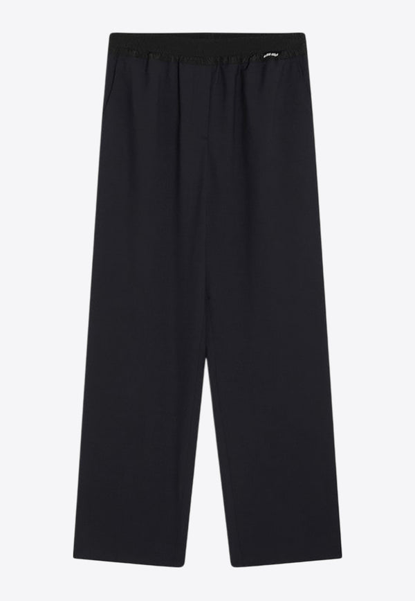 Miu Miu Elastic-Waist Wool Pants Midnight Blue MP1927OOO1XMY/R_MIU-F0008