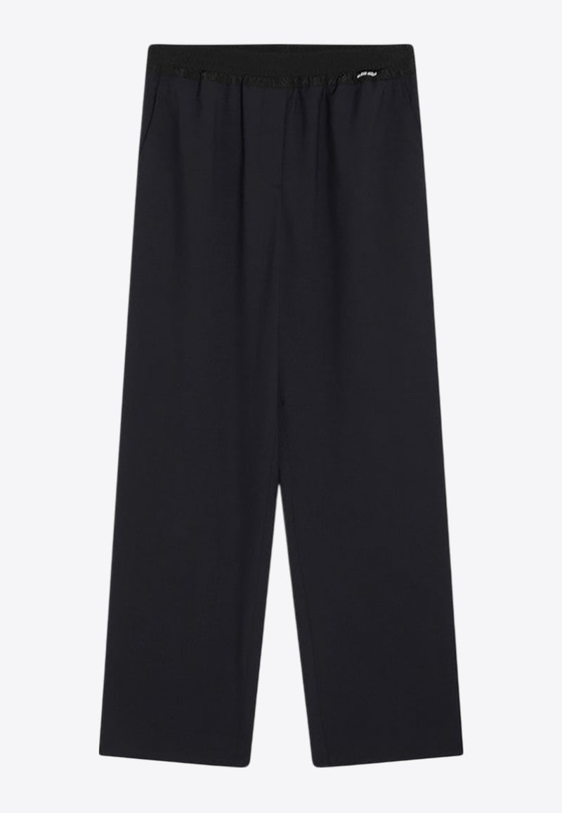 Miu Miu Elastic-Waist Wool Pants Midnight Blue MP1927OOO1XMY/R_MIU-F0008