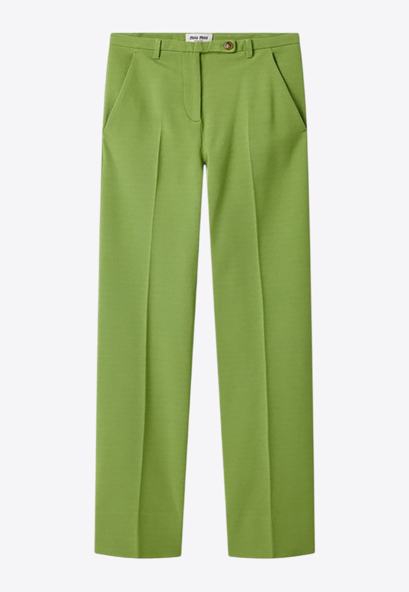 Miu Miu Straight-Leg Tailored Pants Green MP1931OOO18FQ/R_MIU-F0089