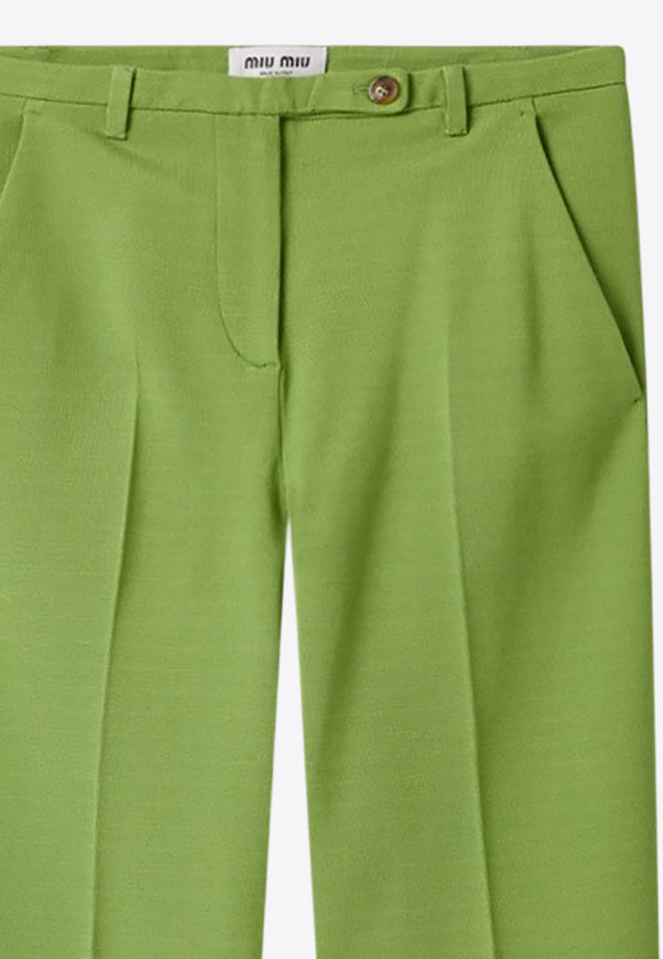 Miu Miu Straight-Leg Tailored Pants Green MP1931OOO18FQ/R_MIU-F0089