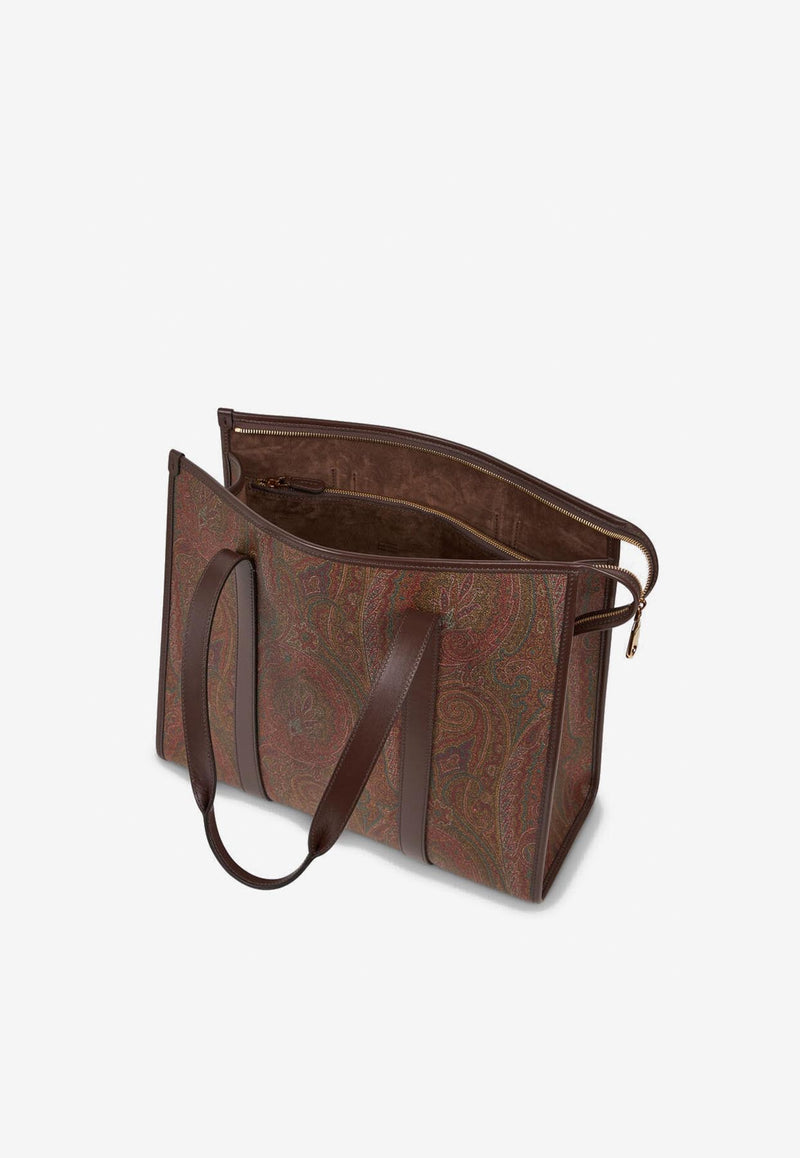 Etro Arnica Paisley Jacquard Tote Bag Brown MP1D0015-AA012 M0019