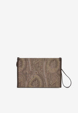 Etro Large Arnica Paisley Jacquard Pouch Bag Brown MP2C0001-AA074 S9892