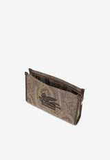 Etro Large Arnica Paisley Jacquard Pouch Bag Brown MP2C0001-AA074 S9892