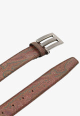 Etro Paisley Jacquard Monogram Belt Brown MP3A0008-AA064 M0019