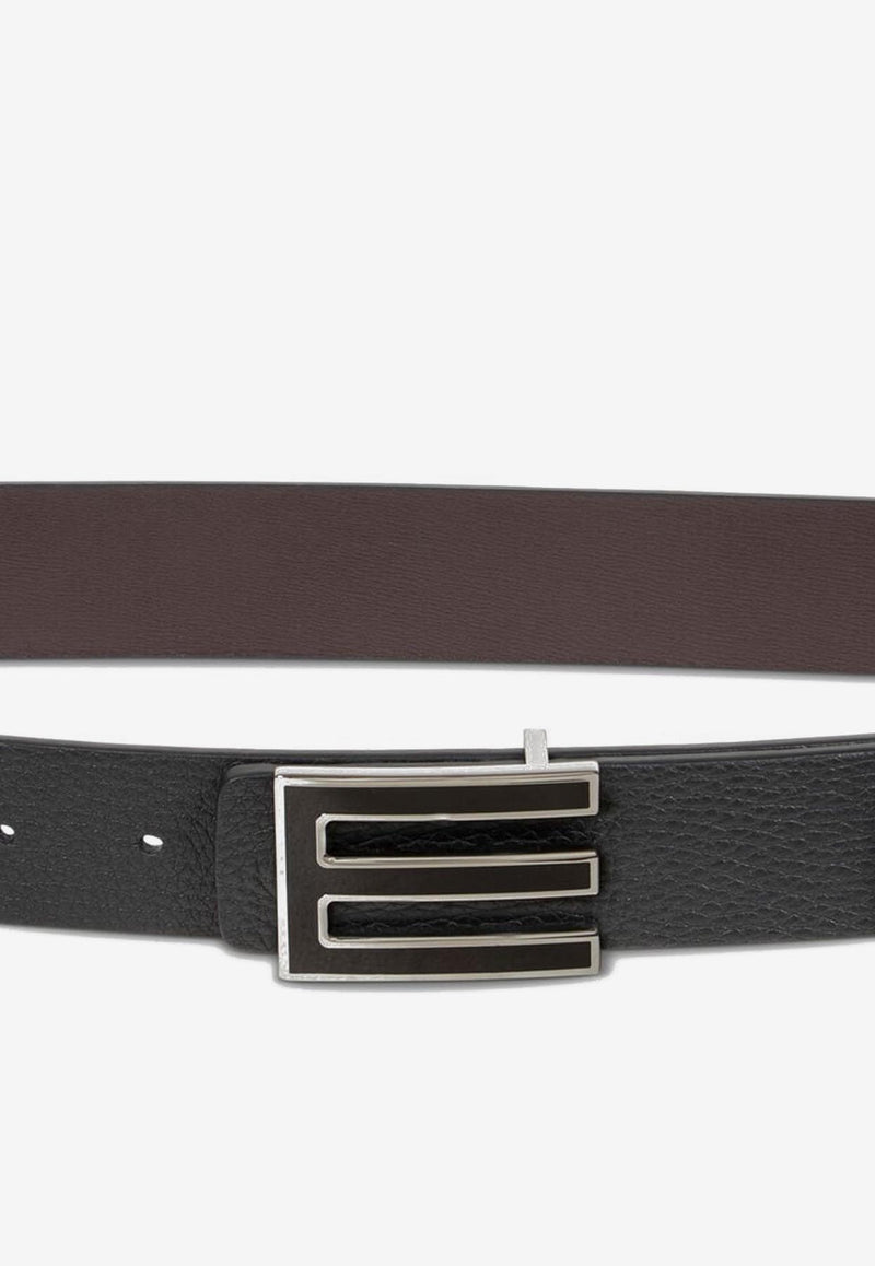 Etro Reversible Grained Leather Belt Black MP3D0009-AP351 N0000