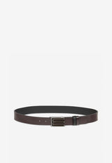 Etro Reversible Grained Leather Belt Black MP3D0009-AP351 N0000
