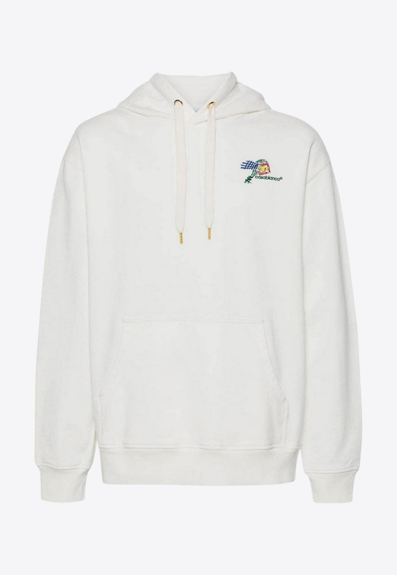 Casablanca Croquis De Tennis Hooded Sweatshirt White MPF24-JTP-093-01WHITE