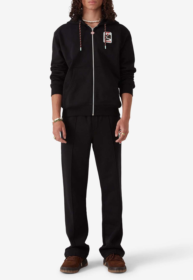 Casablanca Sunset Valley Zip-Up Hooded Sweatshirt Black MPF25JTP15001_BLACK