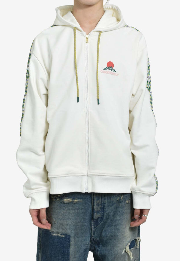 Casablanca Montagne Zip-Up Hooded Sweatshirt Off-white MPF25JTP39201_OFF-WHITE