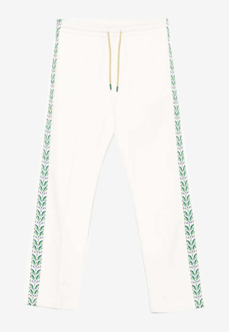 Casablanca Laurel Jacquard Tape Track Pants White MPF25JTR27801_OFF-WHITE