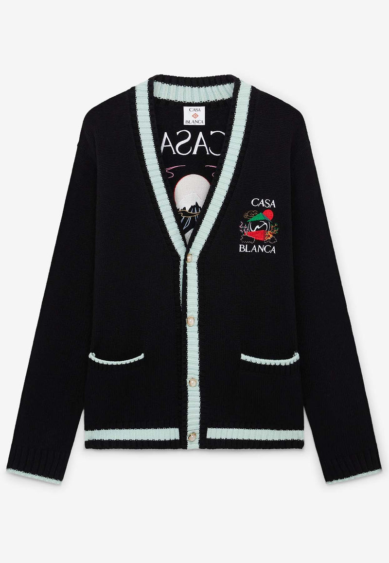 Casablanca Casa Mountain Temple Cardigan Black MPF25KW100101_BLACK