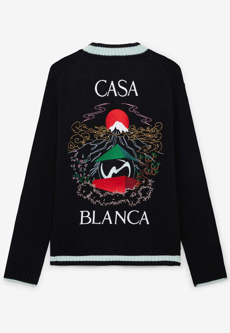 Casablanca Casa Mountain Temple Cardigan Black MPF25KW100101_BLACK