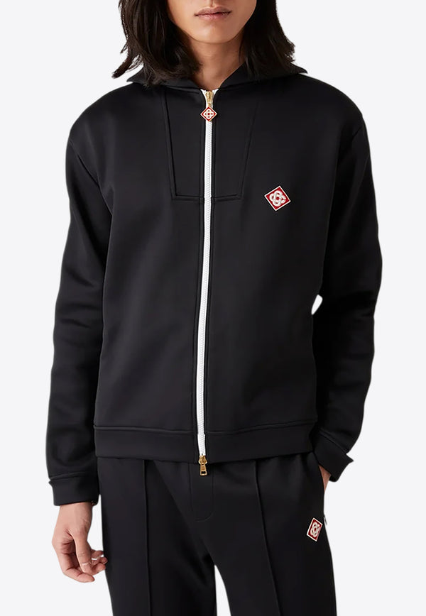 Casablanca Scuba Zip-Up Hooded Sweatshirt Black MPS25-JTP-307-01_BLACK