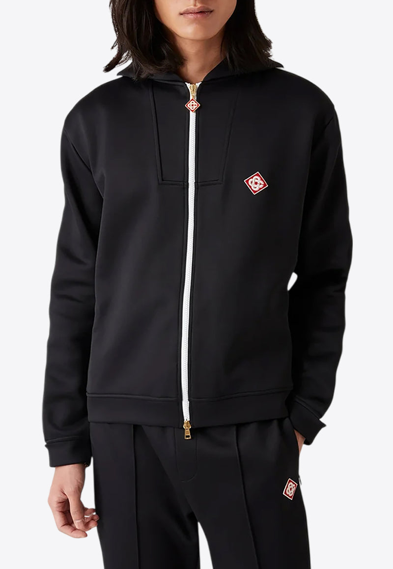 Casablanca Scuba Zip-Up Hooded Sweatshirt Black MPS25-JTP-307-01_BLACK