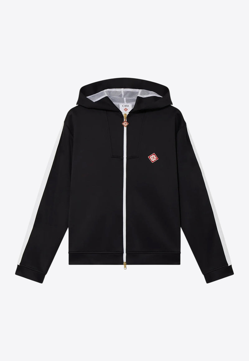 Casablanca Scuba Zip-Up Hooded Sweatshirt Black MPS25-JTP-307-01_BLACK