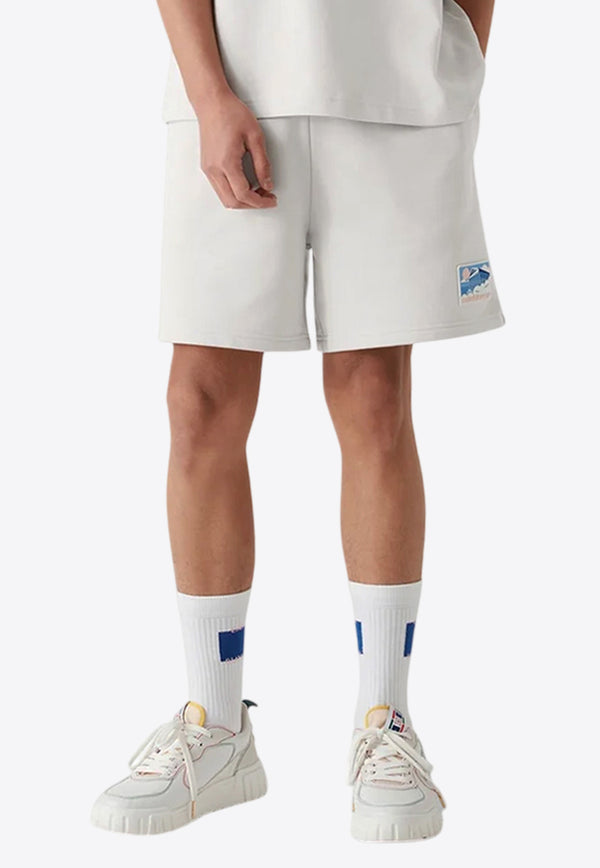 Casablanca Greek Temple Patch Track Shorts Gray MPS25-JTR-003-02_GREY