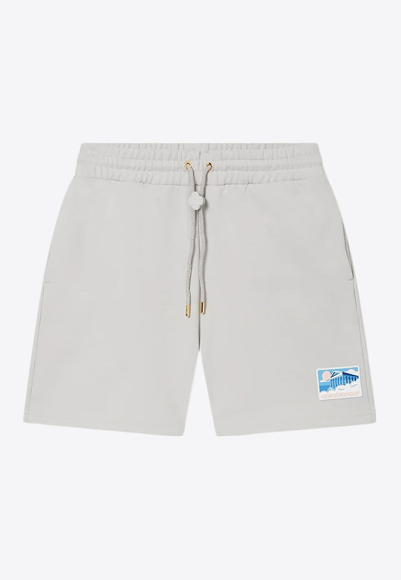 Casablanca Greek Temple Patch Track Shorts Gray MPS25-JTR-003-02_GREY