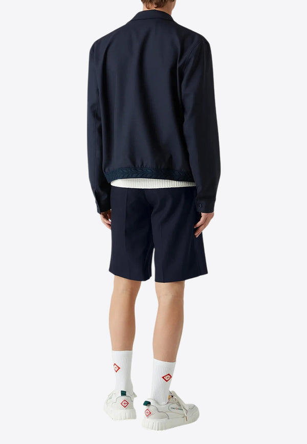 Casablanca Tailored Wool Bermuda Shorts Blue MPS25-TR-261-01_NAVY