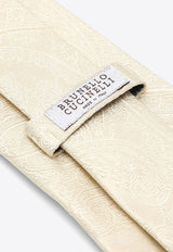 Brunello Cucinelli Panama Silk Paisley Tie White MR8790018SI/O_CUCIN-C2723