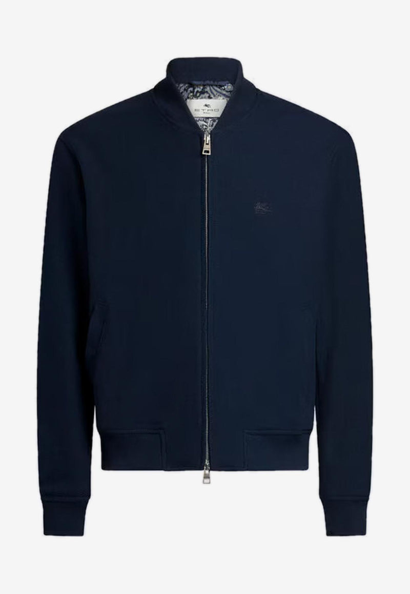 Etro Pegaso Embroidered Bomber Jacket Navy MRBA0016-AJ271 B3681