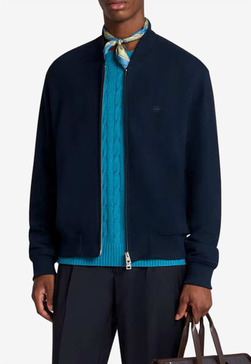 Etro Pegaso Embroidered Bomber Jacket Navy MRBA0016-AJ271 B3681