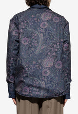 Etro Paisley Print Reversible Quilted Overshirt Navy MRBA0077-99TUSK1 B1622
