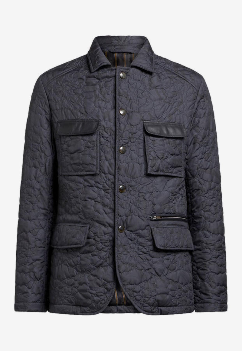 Etro Quilted Short Jacket Blue MRBA0087-99SASN7 X0883