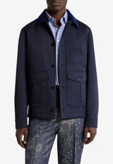 Etro Stretch Worker Jacket with Maxi Pockets Navy MRBA0107-99TU5N2 B0339