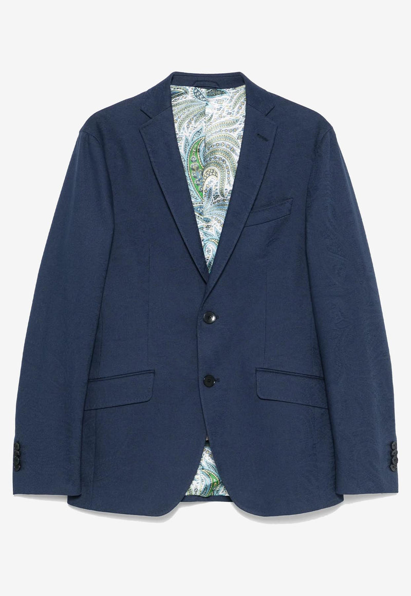 Etro Single-Breasted Blazer MRCA0006-99TJ584 B0065 Navy