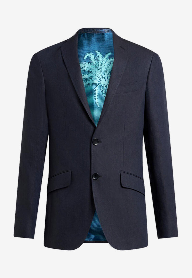 Etro Roma Linen Blazer MRCA0006-AU076 B0665 Navy