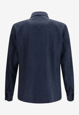 Etro Paisley Jacquard Overshirt with Embroidered-Pegaso Navy MRCA0076-99SA216 X0885