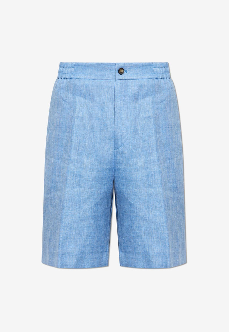 Etro Linen-Blend Bermuda Shorts Light Blue MREB0012-99TUCI0 B1932