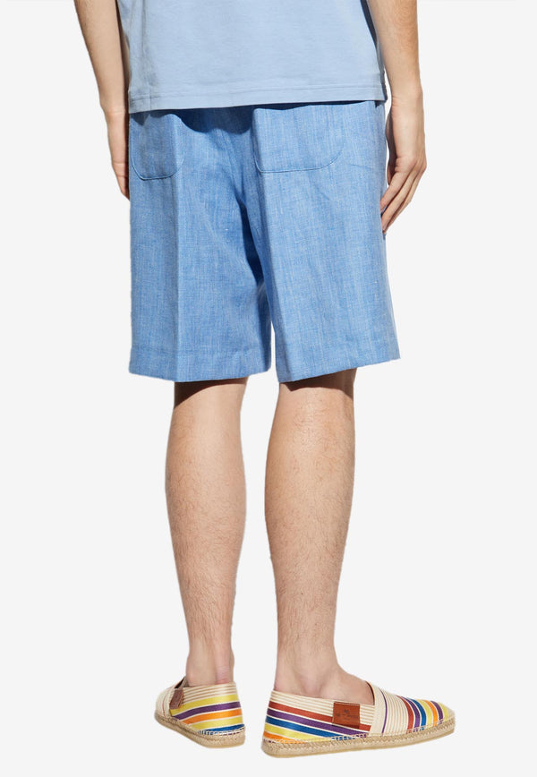Etro Linen-Blend Bermuda Shorts Light Blue MREB0012-99TUCI0 B1932
