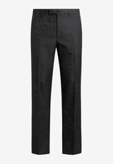 Etro Floral Leafy Jacquard Pants MREC0002-99TJEA6 N0000 Black