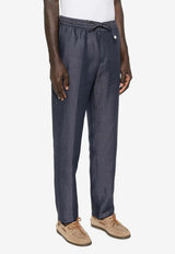Etro Linen Drawstring Track Pants Navy MRED0006-99TU3C9 B0037
