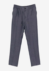 Etro Linen Drawstring Track Pants Navy MRED0006-99TU3C9 B0037