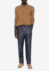 Etro Linen Drawstring Track Pants Navy MRED0006-99TU3C9 B0037