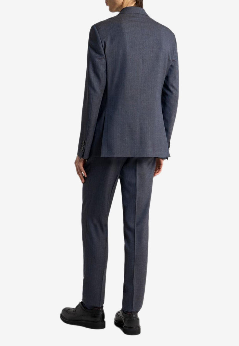Etro Single-Breasted Striped Wool Suit Blue MRGB0006-99TR267 S9885